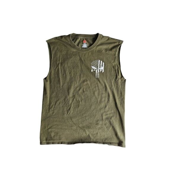 skull + beer graphic sleeveless shirt - Picture 3 of 5